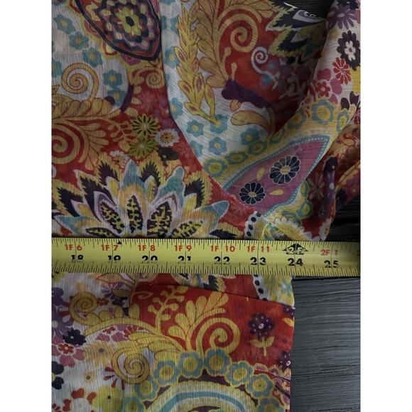 Soft Surroundings Sheer Paisley Floral Bohemian Resort Oversized Tunic Top 1X - Picture 7 of 12
